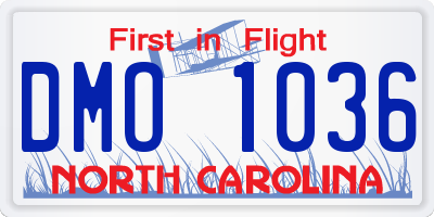 NC license plate DMO1036
