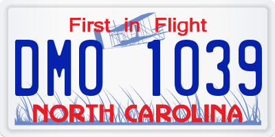 NC license plate DMO1039