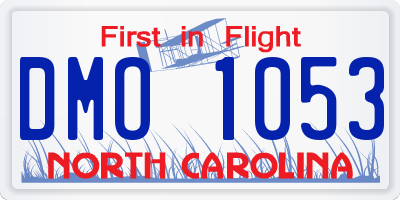 NC license plate DMO1053