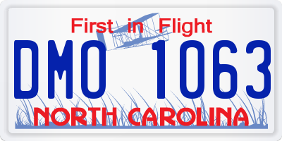 NC license plate DMO1063