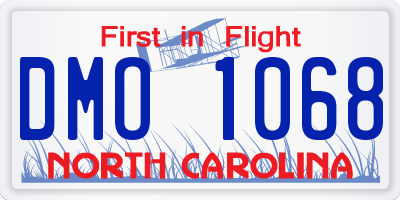 NC license plate DMO1068