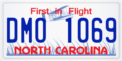 NC license plate DMO1069