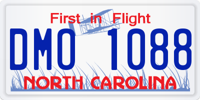NC license plate DMO1088