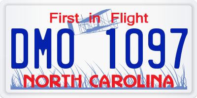 NC license plate DMO1097