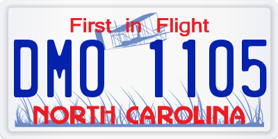 NC license plate DMO1105