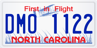NC license plate DMO1122