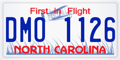 NC license plate DMO1126