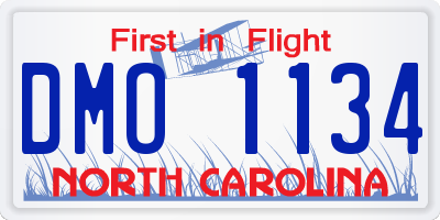 NC license plate DMO1134