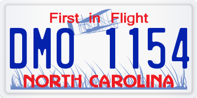 NC license plate DMO1154