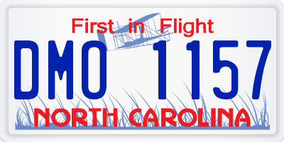 NC license plate DMO1157