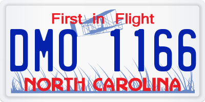 NC license plate DMO1166