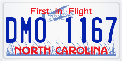 NC license plate DMO1167