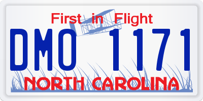 NC license plate DMO1171