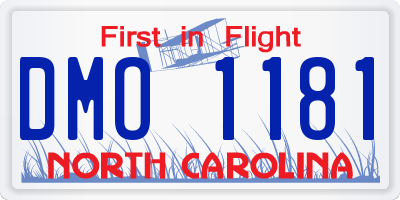 NC license plate DMO1181