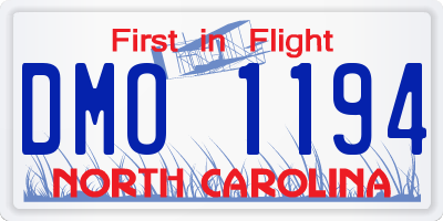 NC license plate DMO1194