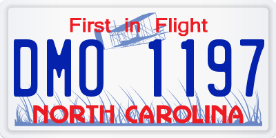 NC license plate DMO1197