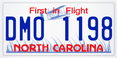 NC license plate DMO1198