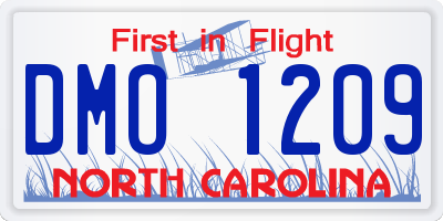 NC license plate DMO1209