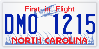 NC license plate DMO1215