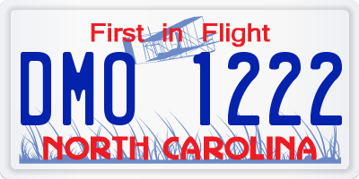 NC license plate DMO1222