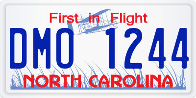 NC license plate DMO1244