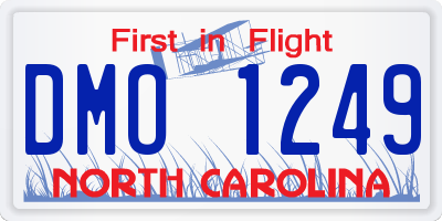 NC license plate DMO1249