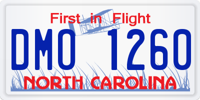 NC license plate DMO1260
