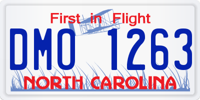 NC license plate DMO1263