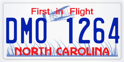 NC license plate DMO1264