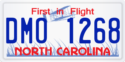 NC license plate DMO1268