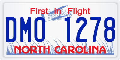 NC license plate DMO1278