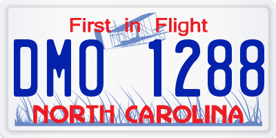 NC license plate DMO1288