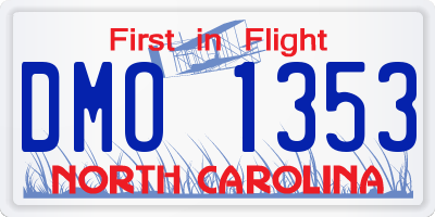 NC license plate DMO1353