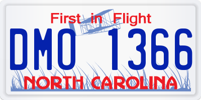 NC license plate DMO1366