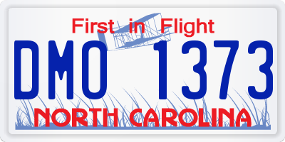 NC license plate DMO1373