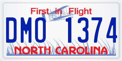 NC license plate DMO1374