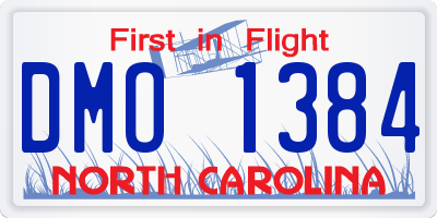 NC license plate DMO1384