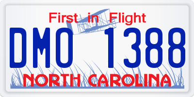 NC license plate DMO1388