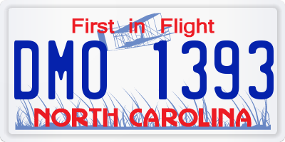 NC license plate DMO1393