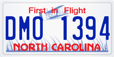 NC license plate DMO1394