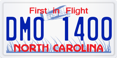 NC license plate DMO1400