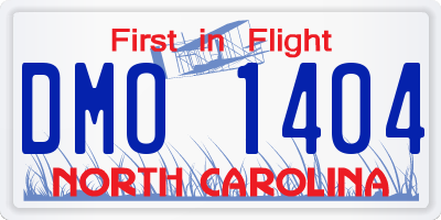 NC license plate DMO1404