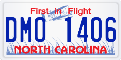 NC license plate DMO1406