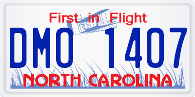 NC license plate DMO1407