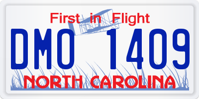 NC license plate DMO1409