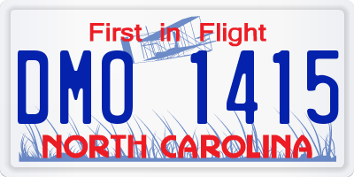 NC license plate DMO1415