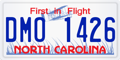NC license plate DMO1426