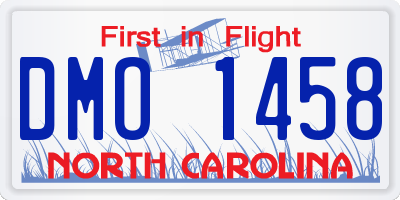 NC license plate DMO1458
