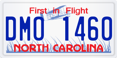 NC license plate DMO1460