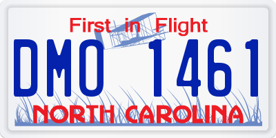 NC license plate DMO1461